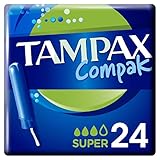 Tampax Compak Super Tampons mit Applikator, 24 Stück, Schutz und Komfort während Ihrer Periode