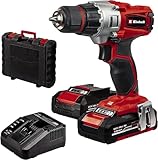 Einhell Akkuschrauber TE-CD 18/2 Li Power X-Change (Li-Ion, 18 V, 2 Gang, 44 Nm, LED-Licht, Koffer, inkl. 2 x 1,5 Ah Akku und Ladegerät)