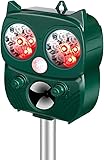 Katzenschreck Ultraschall, 5 Modus Tiervertreiber, IP68 Marderschreck mit LED Bewegungsmelder zur Abwehr von Katzen, Mardern und Hunden vertreiben Garten