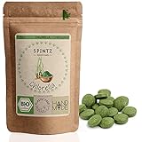 SPINTZ® 200 Stk. Chlorella Bio Presslinge 100% kontrolliert biologischer Anbau | Vegane Tabletten 500mg/Tab | Plastikfrei und nachhaltig verpackte