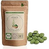 SPINTZ® 500 Stk. Bio Chlorella Bio Presslinge 100% kontrolliert biologischer Anbau | Vegane Chlorella Tabletten 500mg/Tab | Plastikfrei und nachhaltig verpackte Chlorella Tabletten