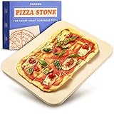 Pizzastein eckig für Backofen und Grill - Für knusprigen Boden - Steinplatte aus Cordierit bis 900 °C - Wärme speichernd
