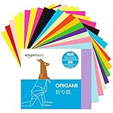 Amazon Basics Origami-Papier, verschiedene Farben, 200 Blatt