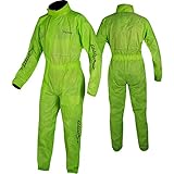 A-Pro Motorcycle Motorbike Waterproof Full Body One 1 pc Rain Over Suit Fluo XXL