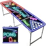 Offizieller Beer Pong® Spotlightholes Tisch mit Löchern | Neonlicht | Premium Qualität | Offizielle Wettkampfmaße | Kratzfest und Wassergeschützt | Partyspiele | Trinkspiele | 100% Spaß | OriginalCup®