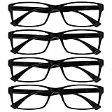 Die Lesebrille Unternehmen Schwarz Leser Wert 4er-Pack Designer Stil Herren Frauen RRRR92-1 +2,00