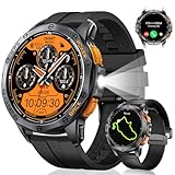 SUNKTA DM1 Smartwatch Herren mit GPS, Kompass/Barometerdruck/LED Taschenlampe, 1.43'' Amoled Display, 170+ Sportmodi, 5ATM Wasserdicht, 30+ Tage Akku, Smart Watch mit Herzfrequenz für Android iOS