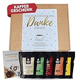 Kaffee Danke Geschenkset (5 x 100g) - Geschenkidee Danke - Kaffeebohnen Geschenk Probierset - Ich wollte nur mal Danke sagen