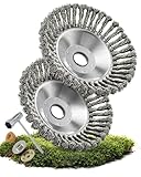FISO Profi Unkrautbürste Freischneider 2 Stück (2025) Universelle Wildkrautbürste für Motorsensen 25,4 mm Bohrung + 20 mm Adapter für effektive Unkrautentfernung Drahtbürste Freischneider Zubehör