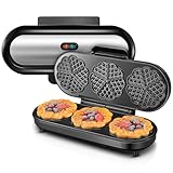 FOHERE 1200W King Size Waffeleisen, 15 Herzwaffeln in 2 Minuten, Herzwaffeleisen mit 3 Antihaftbeschichteten Backflächen für klassische Herzwaffeln, Backampel, Edelstahl, ideal für Familie & Party