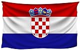 150x90cm Kroatien Flagge, Kroatien Fahne mit 2 Metallösen für den Innen- und Außenbereich, Kroatische Nationalflagge in leuchtenden Farben, dekoriert bei Sportveranstaltungen, Partys, Paraden