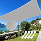 GLINKADO Sonnensegel Wasserdicht Rechteckig 2x3m inkl Befestigungsseile, Wetterschutz Sonnenschutz (PES) Polyester mit UV Schutz für Balkon Terrasse Garten Camping,Grau Anthrazit