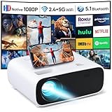 16000 Lumen Full HD 1080P Beamer Heimkino, 5G WiFi Bluetooth Beamer LED Beamer, Outdoor/Home Video Projektor Kompatibel mit Smartphone/Laptop/HDMI/PC/TV-Stick.