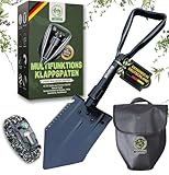 MiCadeau Klappspaten, Vatertagsgeschenk, Geburtstagsgeschenk für Männer, Garten Spaten, Schaufel aus robustem Karbonstahl, ideal fürs Abenteuer, Zelten, Outdoor, Autozubehör (Schwarz)