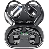 CoolJumper Kabellose Sportkopfhörer, 2025 Kabellose Open Ear Bluetooth 5.4 Ohrhörer mit Haken, 50 Stunden Spielzeit mit LED-Anzeige, IP7 Wasserdicht für Laufsport, Touch-Steuerung