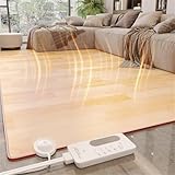 Elektrisch beheizte Bodenmatte und Teppich, Infrarot-Strahler mit 12-Stunden-Timer und 6 Modi, schneller 3S-Heizteppich, perfekt für Yoga und Komfort, 100 x 100 cm