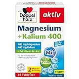 Doppelherz Magnesium + Kalium - 400 mg Magnesium und 400 mg Kalium pro Tagesportion in einer Tablette - vegan - 60 Tabletten