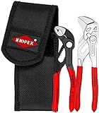 Knipex Mini-Zangenset, 2-teilig, mit KNIPEX Cobra® XS und Zangenschlüssel XS, Werkzeugtasche, Gürtelclip, Zangenset, EDC, 00 20 72 V01