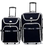 TOP-Preis - Trolley-Koffer- Set 2-teilig - 66cm (90Liter) + 56cm (50Liter), Dehnfalte - Schwarz