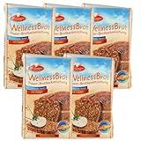 Wellnessbrot Brotbackmischung von Frießinger Mühle, 5x500g, für den Backofen, Holzofen oder Brotbackautomaten. Gratis Teigkarte von MIGASE