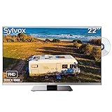 SYLVOX TV 12V 1080P LED Fernseher | 48.25MHz-863.25MHz Frequenzbereich | FM Radio Funktion | Knackiges Bild und fesselnder Ton DVB-C/T2/S2 CI+| eingebauter DVD-Player| Sleep Timer|EPG