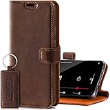 SURAZO Handyhülle für Samsung A52 A52s 5G – Premium Echtleder Hülle Schutzhülle mit [Standfunktion, Kartenfach, RFID Schutz] – Klapphülle Wallet case Handmade für Samsung Galaxy A52 5G (Nussbraun)