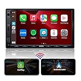 ATOTO F7 WE 7-Zoll Digital Media-Receiver, Doppel Din Radio mit Bildschirm, Wireless CarPlay & drahtloses Android Auto, Mirror Link, HD LRV, FM/AM/Phone GPS Navi, Schnell-Ladung, F7G2A7WE