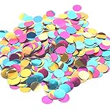 Ceqiny 25 mm Mehrfarbige Runde Pailletten Konfetti Sequins Tissue Papier Punkte Zum Gefüllte Luftballons 1 Zoll Seidenpapier Foil Konfetti Metallic Confetti für Party Dekoration, 1.4 oz