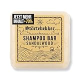 Störtebekker® Premium Shampoo Bar Sandelholz - Festes Shampoo Herren & Damen - 3in1 Duschseife Männer für Haar, Gesicht, Körper - Feuchtigkeitsshampoo - vegan, handgefertigt - 100g