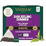 VAHDAM, Darjeeling Schwarzer Tee (100 Teebeutel) Mittleres Koffein Tee | 100% Reine Unvermischte Darjeeling Teebeutel Aus Indien | Brau Heiß, Eis oder Kombucha Tee