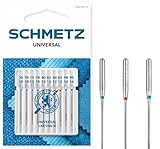 SCHMETZ Nähmaschinennadeln: 10 Universal-Nadeln, Standardnadeln, Nadeldicke 70/10-90/14, Nähset, 130/705 H, auf jeder gängigen Haushaltsnähmaschine einsetzbar