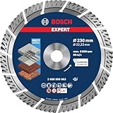 Bosch 1x EXPERT MultiMaterial Diamanttrennscheiben (für Beton, Stahlbeton, Ø 230 mm, Professional Zubehör Großer Winkelschleifer)