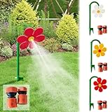 2025 Neu Wassersprinkler Kinder Outdoor, Crazy Daisy Sprinkler, Crazy Flower Sprinkler Dancing, Wasserblume für Garten Kinder, Rasensprenger Wasserspielzeug mit Gartenschlauch Anschluss (Rot)