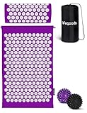 LifeGoods Akupressurmatte Mit Kissen - Akkupressmatte - Akkupressurmatte+ - Akupressur Matte - Akupunktur Matte - Massagematte - Rücken - Stachelmatte - Fakirmatte - Nagelmatte - Acupressure Mat