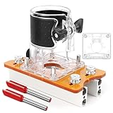 FSWWSF Holzfräser Werkzeug Schlitzhalterung Set HolzfräSer Basis Locator Set 2 in 1 Schlitz basis und Befestigungs Halterung für 64/65 mm Trimmer Mit Skala FräSe Grundplatte, EinhandfräSe Grundplatte