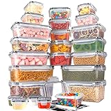 YOCOLE 48 tlg Frischhaltedosen mit Deckel aus Kunststoff (24 Behälter+24 Deckel), Vorratsdosen Luftdicht, Wiederverwendbar Food Container, Lebensmittelbehälter für Küche Mikrowellen Gefrierdosen
