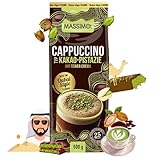 MASSIMO Typ Cappuccino Dubai Chocolate Style, 10 x 500g Instant Getränkepulver mit Instantkaffee Kakaopulver, Kakao Pistazie mit feiner Crema, koffeinhaltig, schnelle Zubereitung