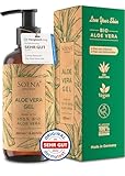 Aloe Vera Gel BIO - Vegan | Mit PUREM BLATTSAFT | 100% NATÜRLICH & REIN | Feuchtigkeitscreme Gesicht & Körper | Feuchtigkeitspflege von Soena Naturals | Bio Aloe Vera Gel - After Sun