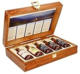 The Wine Guys Pràban na Linne Whisky Probier- und Geschenkset, 5 x 50 ml in hochwertiger Holzkiste | Té Bheag, MacNaMara, Poit Dhubh 8, 12, 21 |Probierset
