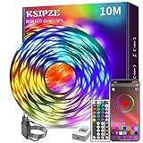 Led Strip 10m RGB LED Streifen mit Fernbedienung Bluetooth Musik Sync Timer-Einstellung Dimmbar Farbwechsel Led Lichterkette Lichtband Leiste Band für Zuhause Party