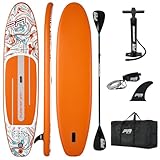 CampSup Aqua Marina Pure Air 12'0' Coast – Aufblasbares SUP Board Allround für Anfänger mit Doppelpaddel – Stand Up Paddle Board Komplettset