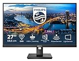 Philips 276B1 - 27 Zoll QHD USB-C Docking Monitor, höhenverstellbar (2560x1440, 75 Hz, HDMI, DisplayPort, USB-C, RJ45, USB Hub) schwarz