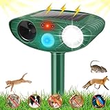 Joomouney Katzenschreck Garten, Katzenschreck für Garten, Ultraschall, Solar Tierschreck, Ultraschall, Fuchsschreck mit PIR-Sensor & LED-Blitz, IPX4 Wasserdicht Outdoor Schädlingsbekämpfung für Katze