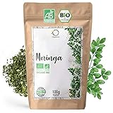 ORIGEENS MORINGA TEE BIO 100g | MORINGA TEE BLÄTTER GETROCKNET | Moringa Bio Roh Loses ohne Teein, belebender Kräutertee | In Deutschland zertifiziert und verpackt