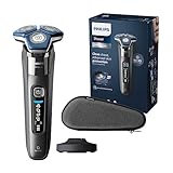 Philips Shaver Series 7000 – Elektrischer Nass- und Trockenrasierer für Herren mit aufklappbarem Trimmer, Ladestation & Reiseetui (Modell S7887/35)