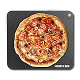 VEVOR Pizzastein Pizzastahl 355 x 355 x 6 mm, Pizzastahlplatte für den Ofen, Vorgewürzter Pizza-Backstein aus Q235-Kohlenstoffstahl mit Höherer Leitfähigkeit für Restaurants, Cafés, Straßenläden