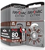 80 Batterien für Hörgeräte Rayovac Extra 312-10 Blister à 8 Batterien
