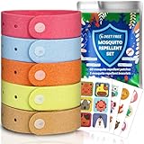 Mückenschutz Armband Set - 5 Stück Mückenarmband + 60 Stück Anti Mücken Pflaster, Mückenpflaster für Kinder Erwachsene Camping Zubehör Reise Gadgets Urlaub Must Haves Summer Outdoor Wandern Sport