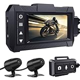 IXROAD Dashcam Motorrad Vorne und Hinten 1080P Dash Cam Dual Kamera Wasserdicht mit 3' LCD, Kabelfernbedienung, WiFi, GPS, EIS, HDR, G-Sensor, Parküberwachung, Maximal 256GB