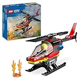 LEGO City Feuerwehrhubschrauber, Set mit Hubschrauber-Spielzeug und Pilot-Figur, Feuerwehr-Helikopter für EIN fantasievolles Spielerlebnis, Geschenk für Kinder, Jungen und Mädchen ab 5 Jahren 60411